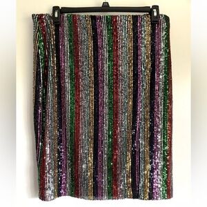 INC international concepts RAINBOW skirt GLITZ RUNWAY size L
